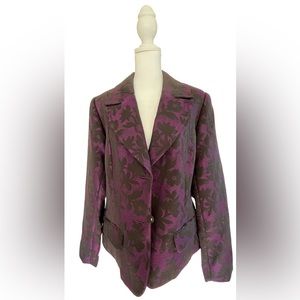 Studio 1940 BLAZER Purple With Textured Black Flowers / Size large / Used